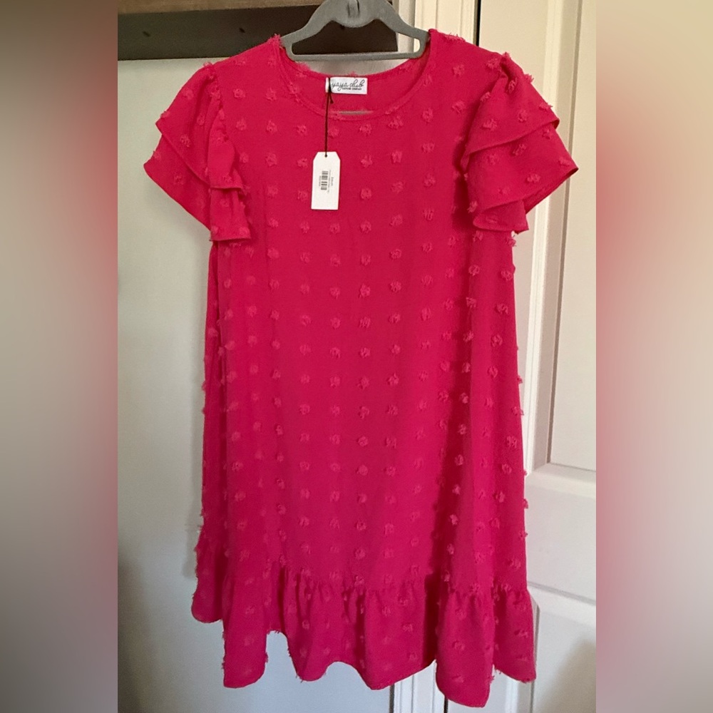 Ya Ya Club Fuchsia Ruffle Dress